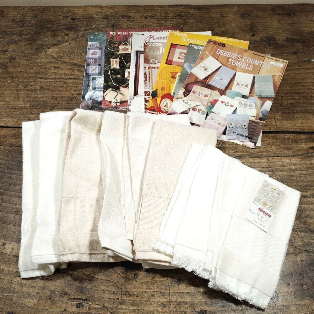 Leisure Arts Cross Stitch Leaflet 10 Hand Towels New Random Pattern Baby Kitchen